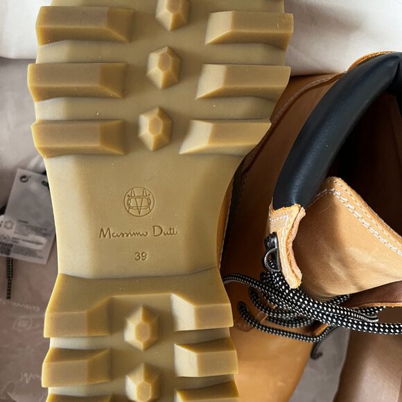 Massimo Dutti Womens Lace-Up Ankle Boots Size US 8 EUR 39 NEW with box - Picture 4 of 14